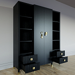 Большой шкаф с витриной Elsa Dreams Black варинант исполнения - 2 | Loft Concept в Сочи