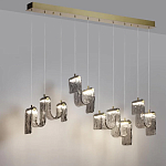 Подвесной светильник линейный с плафонами волнистой формы из фактурного стекла Big Wave варинант исполнения - 4 | Loft Concept в Сочи