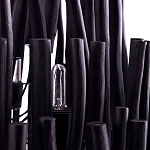 Люстра черная с несколькими ярусами деревянных палочек Bright Wooden Chandelier варинант исполнения - 10 | Loft Concept в Сочи