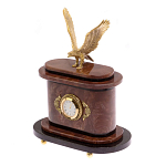 Часы настольные бронзовые из натурального камня Лемезит с декором в виде горного орла Eagle Stone Clock варинант исполнения - 2 | Loft Concept в Сочи