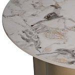 Стол журнальный круглый керамогранит белый Keramos варинант исполнения - 3 | Loft Concept в Сочи