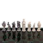 Шахматы Русские сказки с доской из натурального камня Змеевик Decorative Thematic Chess варинант исполнения - 4 | Loft Concept в Сочи