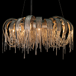 Люстра круглая подвесная с металлическими дугами и длинными цепочками 80 см Atlantis Chain варинант исполнения - 6 | Loft Concept в Сочи