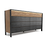 Комод 8 ящиков с подсветкой на рельефном фасаде Warm Industrial варинант исполнения - 7 | Loft Concept в Сочи