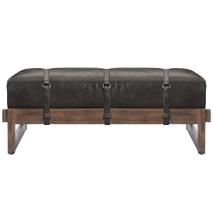 Пуф Duncan винтажная черная кожа