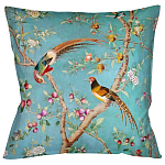 Подушка декоративная с изображением птиц в саду Chinoiserie Birds in the Peach Orchard Cushion варинант исполнения - 1 | Loft Concept в Сочи