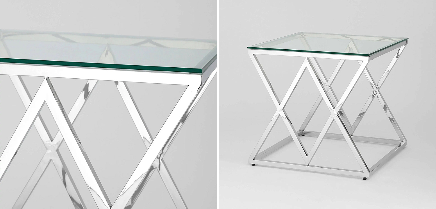 Стол приставной Geometry Rhombus Silver Стол приставной Geometry Rhombus Silver - Loft-Concept в Сочи