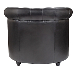 Кресло кожаное с мягкими подлокотниками на 4-х деревянных ножках Logan Leather Armchair black варинант исполнения - 3 | Loft Concept в Сочи