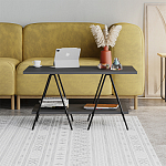 Стол журнальный с прямоугольной столешницей и полкой цвета антрацит ESSEL ANTHRACITE варинант исполнения - 1 | Loft Concept в Сочи