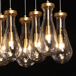 Люстра с 9-ю прозрачными стеклянными плафонами в форме капли Lucid Rain  варинант исполнения - 5 | Loft Concept в Сочи