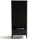 Комод узкий с 5-ю ящиками черный Silva Black Chest of Drawers варинант исполнения - 5 | Loft Concept в Сочи
