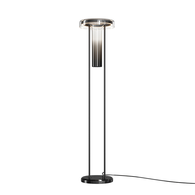 Напольный торшер светодионый Ikebana Black 3000К 24Вт Черный Дымчатый (Smoke) в Сочи | Loft Concept 