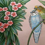 Обои ручная роспись Amazonia Florence Pink dyed silk варинант исполнения - 6 | Loft Concept в Сочи