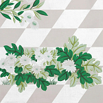 Обои ручная роспись Tiled Meadow Original colourway on Lilac Hint slub silk варинант исполнения - 1 | Loft Concept в Сочи