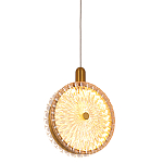 Подвесной светильник с плафоном из рельефного стекла Peony Glass Bronze  варинант исполнения - 1 | Loft Concept в Сочи