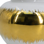 Ваза белая с крышкой и золотистыми фрагментами 24 см Chinoiserie Ceramics варинант исполнения - 3 | Loft Concept в Сочи