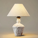 Настольная лампа с керамическим фактурным основанием и тканевым абажуром Eastern Tale варинант исполнения - 2 | Loft Concept в Сочи
