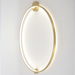 Бра светодиодное круглой формы с рамкой цвета латунь Ring Horizontal варинант исполнения - 3 | Loft Concept в Сочи