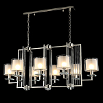 Люстра прямоугольной формы с 8-ю цилиндрическими плафонами из стекла Laurent варинант исполнения - 7 | Loft Concept в Сочи