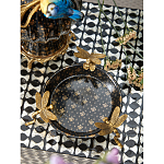 Блюдо черного цвета из фрафора на бронзовых ножках в виде стрекоз Eden Garden варинант исполнения - 4 | Loft Concept в Сочи