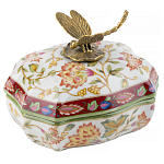 Фарфоровая шкатулка с бронзовой стрекозой Eden Garden варинант исполнения - 1 | Loft Concept в Сочи