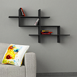Полка фигурная подвесная цвета антрацит HALIC BOOKCASE ANTHRACITE варинант исполнения - 1 | Loft Concept в Сочи