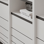 Стеллаж прямой ассиметричный с полками и 4-мя дверцами ARYA BOOKCASE WHITE варинант исполнения - 6 | Loft Concept в Сочи