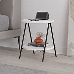 Стол приставной с 2-мя круглыми белыми столешницами ESSEL SIDE TABLE WHITE варинант исполнения - 4 | Loft Concept в Сочи