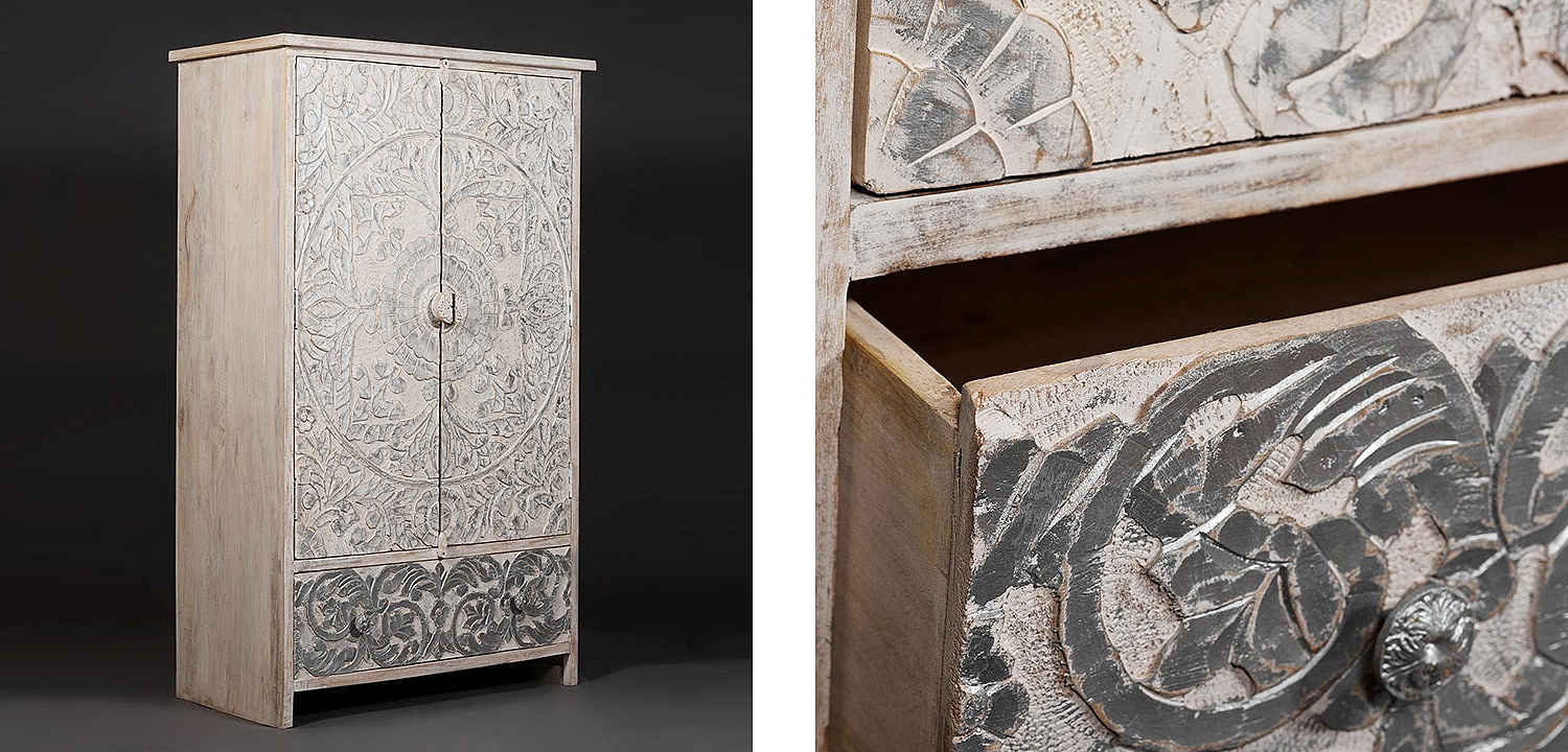 Шкаф Indian antique white Cupboard - Loft-Concept в Сочи