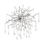 Бра с лучеобразным основанием и подвесками из прозрачного стекла в виде длинных капель Droplet Chandelier варинант исполнения - 7 | Loft Concept в Сочи