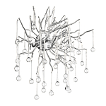 Бра с лучеобразным основанием и подвесками из прозрачного стекла в виде длинных капель Droplet Chandelier варинант исполнения - 9 | Loft Concept в Сочи