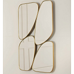 Зеркало в ассиметричной раме золотистого цвета Chaotic варинант исполнения - 1 | Loft Concept в Сочи