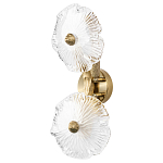 Бра с ветвистыми бронзовыми элементами и стеклянными рифлеными дисками Textured Glass Bra варинант исполнения - 1 | Loft Concept в Сочи