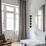 Подвесной светильник светодиодный в виде ряда черных металлических конусов  Herringbone варинант исполнения - 6 | Loft Concept в Сочи