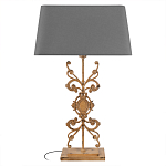 Настольная лампа на ажурном чугунном основании с серым абажуром Openwork Lamp варинант исполнения - 1 | Loft Concept в Сочи