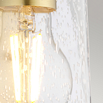 Бра цвета латунь с прозрачным цилиндрическим плафоном из пузырчатого стекла Kichler варинант исполнения - 4 | Loft Concept в Сочи