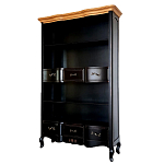 Стеллаж книжный из массива березы черного цвета с состаренным эффектом Vintage варинант исполнения - 1 | Loft Concept в Сочи