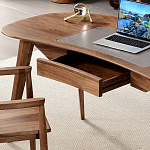 Стол рабочий округлой формы с ящиком  Working Moonnut Table варинант исполнения - 5 | Loft Concept в Сочи