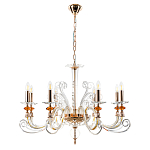 Люстра с 8-ю лампочками и изогнутыми прозрачными элементами из стекла Twisted Glass Candles Chandelier варинант исполнения - 2 | Loft Concept в Сочи