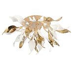 Люстра потолочная с декоративными белыми и золотистыми листьями Wintery flovers варинант исполнения - 2 | Loft Concept в Сочи