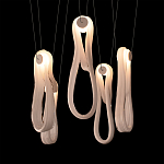 Подвесной светильник белого цвета с 6-ю изогнутыми плафонами Flow Loop варинант исполнения - 6 | Loft Concept в Сочи