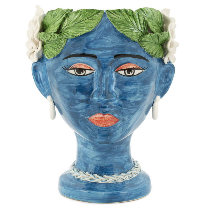 Ваза VASE HEAD SELVA COLOR dark blue Синий Зеленый в Сочи | Loft Concept 