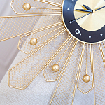 Часы настенные из металла в виде солнца с чёрным циферблатом Mirror Tower Clock варинант исполнения - 3 | Loft Concept в Сочи