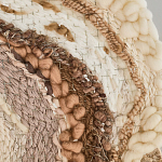 Овальный Современный Гобелен Абстракция в бежевых тонах Shallow варинант исполнения - 6 | Loft Concept в Сочи