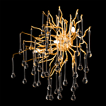 Бра с лучеобразным основанием и подвесками из прозрачного стекла в виде длинных капель Droplet Chandelier варинант исполнения - 6 | Loft Concept в Сочи