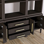 Модульный стеллаж Primo из трех составных элементов Темный орех варинант исполнения - 5 | Loft Concept в Сочи