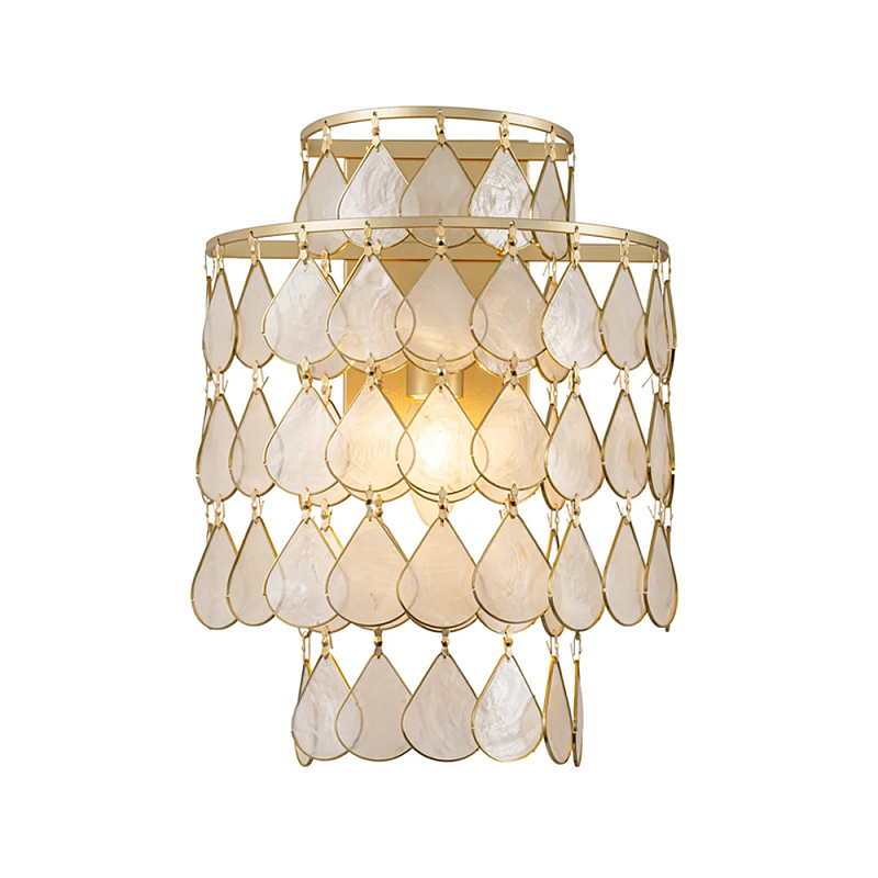 Бра с декором из натуральной морской ракушки Iridescent Light Перламутровый Золотой в Сочи | Loft Concept 