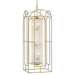 Люстра золотая с внутренним цилиндром из хрустальных бусин Romantic Lantern варинант исполнения - 2 | Loft Concept в Сочи