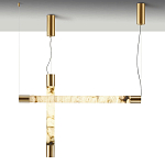 Подвесной светильник с цилиндрическим плафоном из алебастра PEARLS Suspension варинант исполнения - 3 | Loft Concept в Сочи