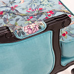 Трехместный диван из натурального бука бирюзовый с изображением птиц и цветов Turquoise Chinoiserie Garden Sofa варинант исполнения - 10 | Loft Concept в Сочи